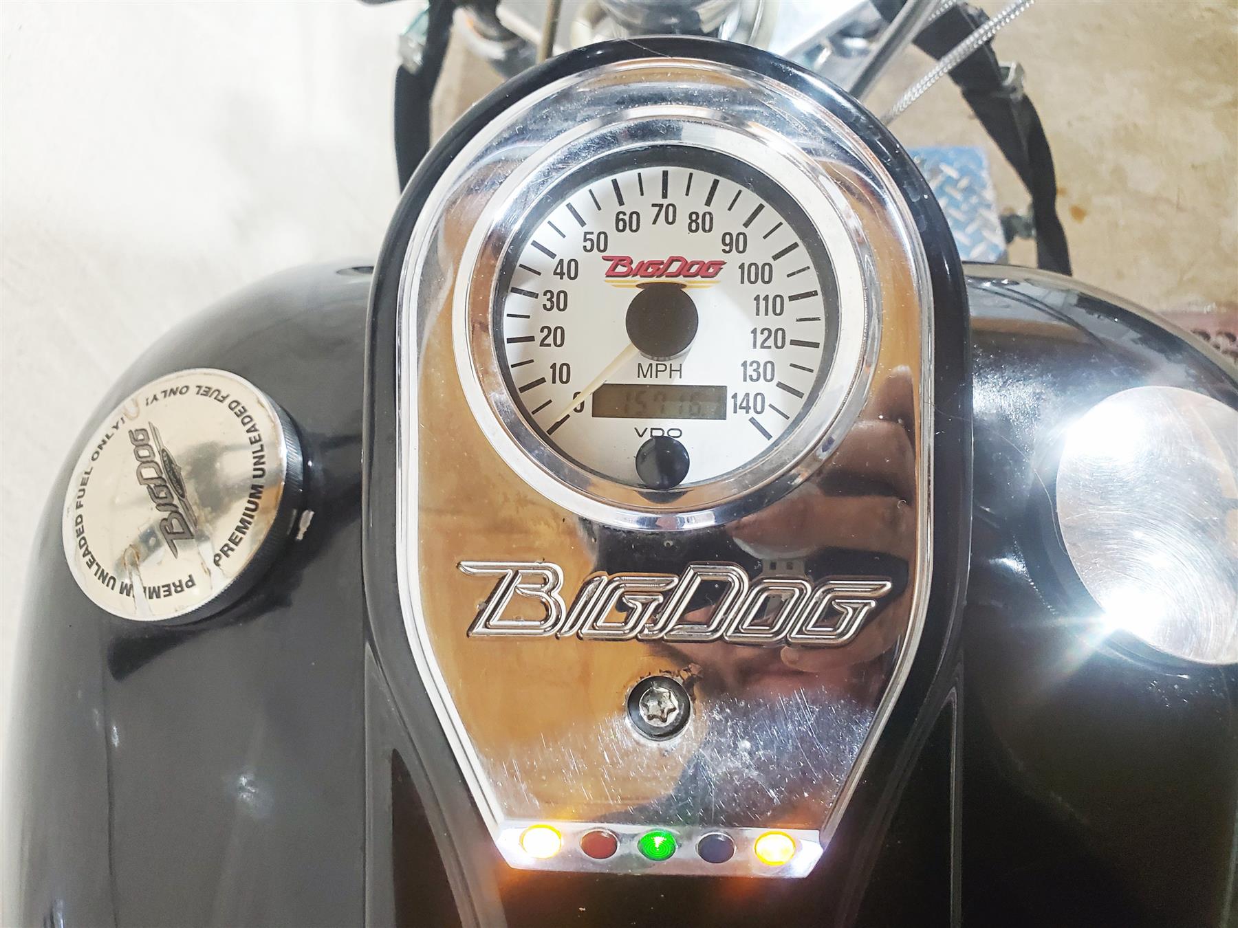 2002 Big Dog Pitbull Speedometer Gauge & Mount Tank Panel Set 15K {{ shop.shopifyCountryName }} - Mototech271
