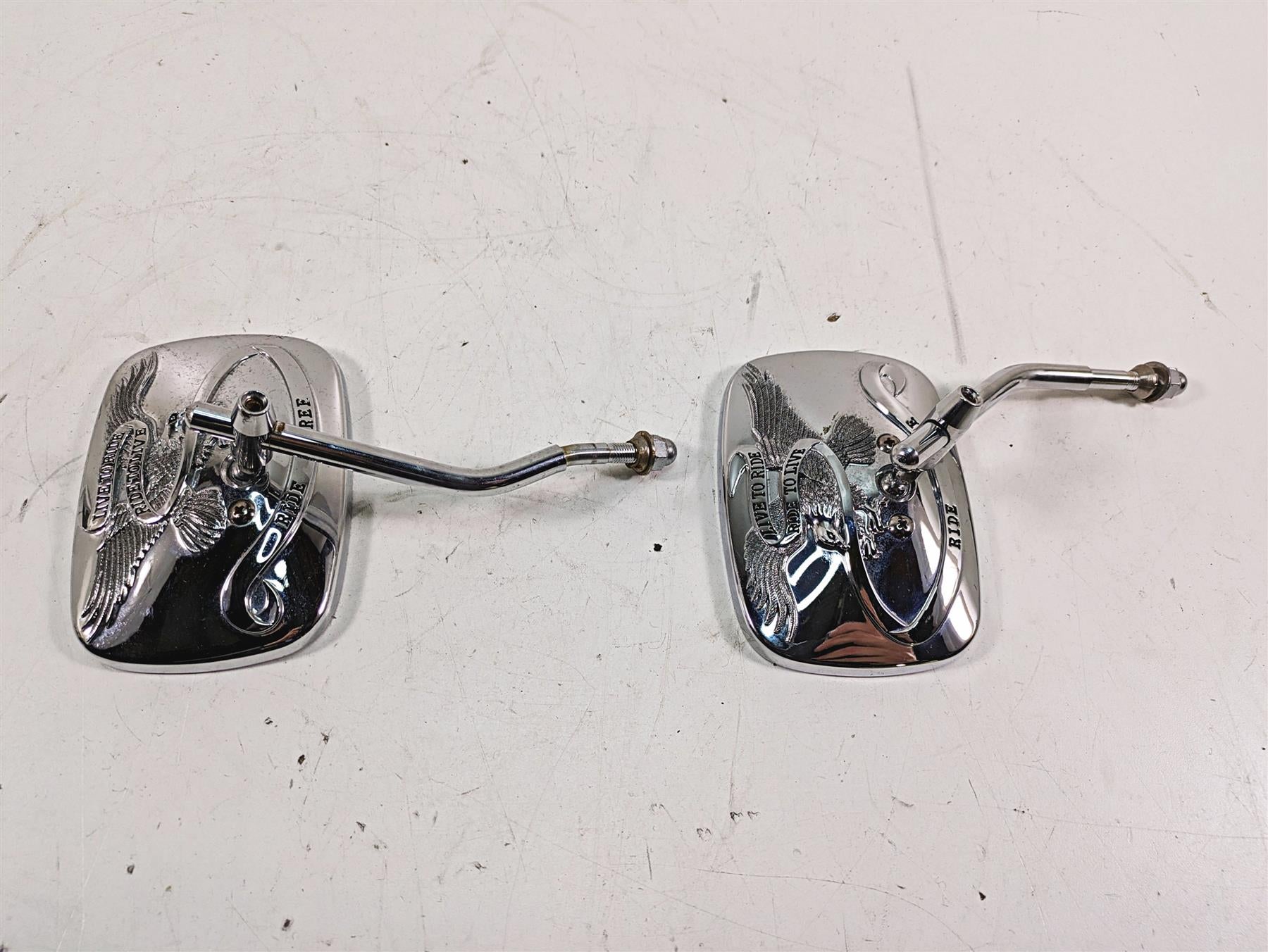 2006 Harley Softail FXSTSI Springer Live To Ride Chrome Mirror Set 91845-03B {{ shop.shopifyCountryName }} - Mototech271