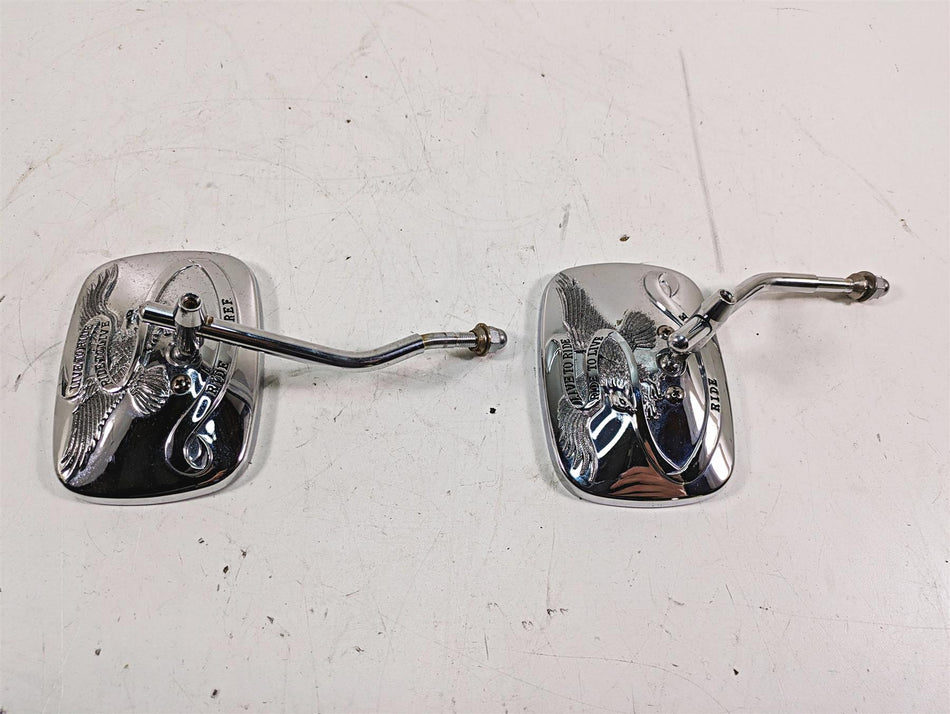 2006 Harley Softail FXSTSI Springer Live To Ride Chrome Mirror Set 91845-03B {{ shop.shopifyCountryName }} - Mototech271