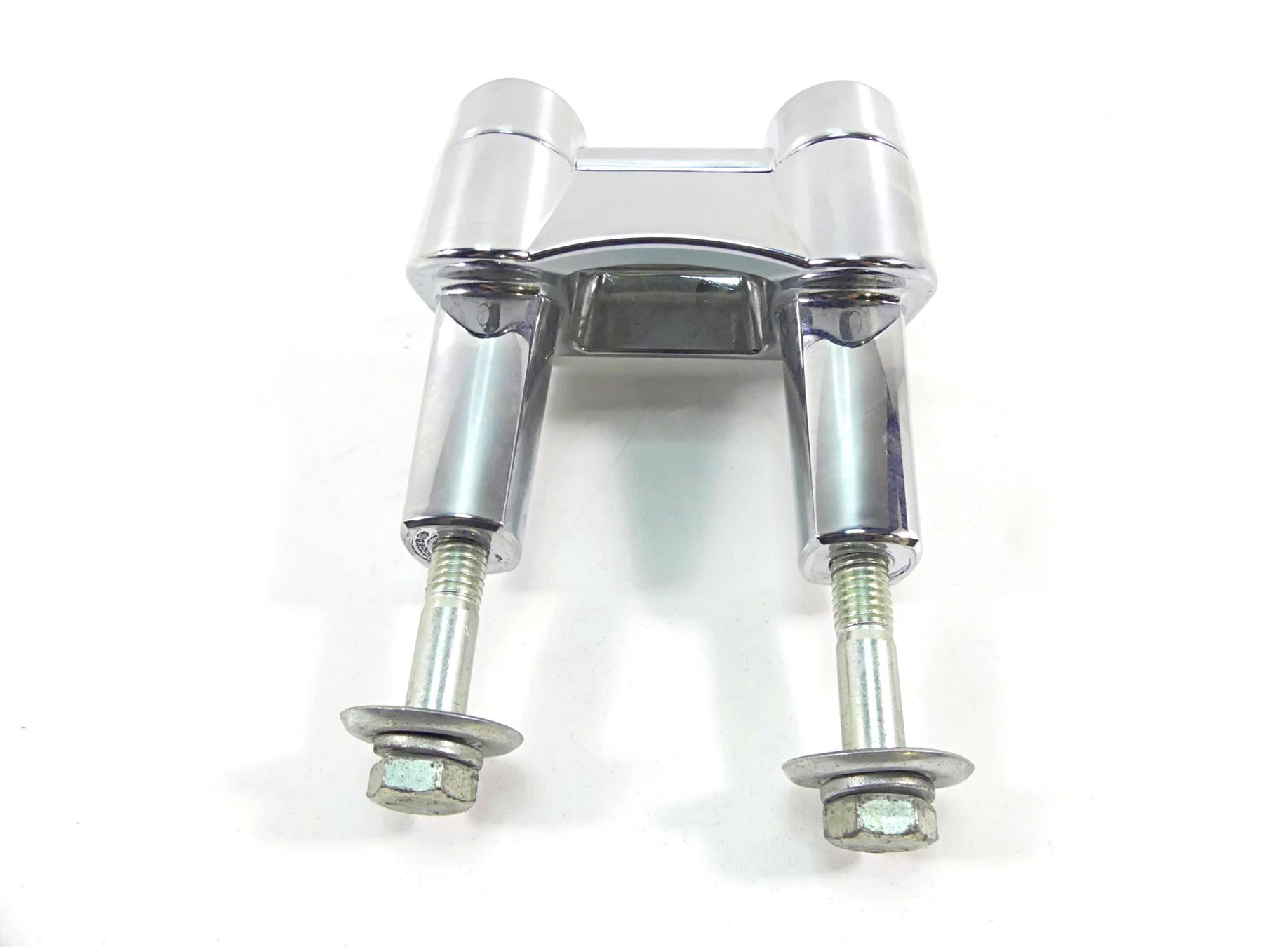2010 Harley FXDF Dyna Fat Bob Chrome Handlebar Riser Holder Clamps 55858-08 {{ shop.shopifyCountryName }} - Mototech271