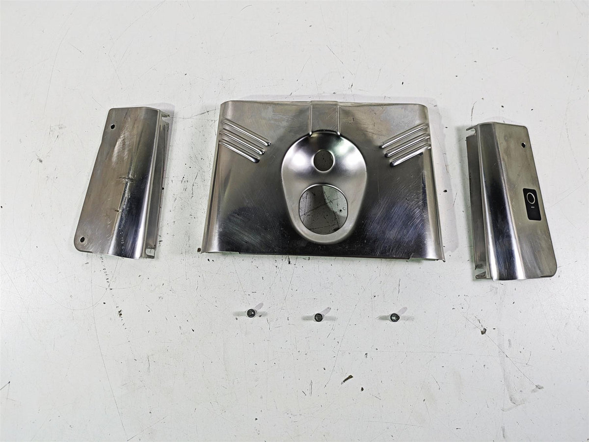 2002 Harley FLSTC Softail Heritage Stainless Lamp Headlight Cover Set 67808-86 {{ shop.shopifyCountryName }} - Mototech271