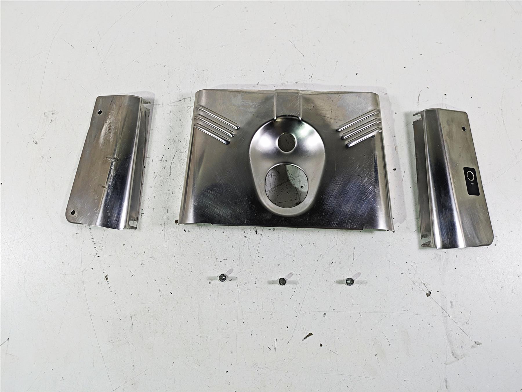 2002 Harley FLSTC Softail Heritage Stainless Lamp Headlight Cover Set 67808-86 {{ shop.shopifyCountryName }} - Mototech271