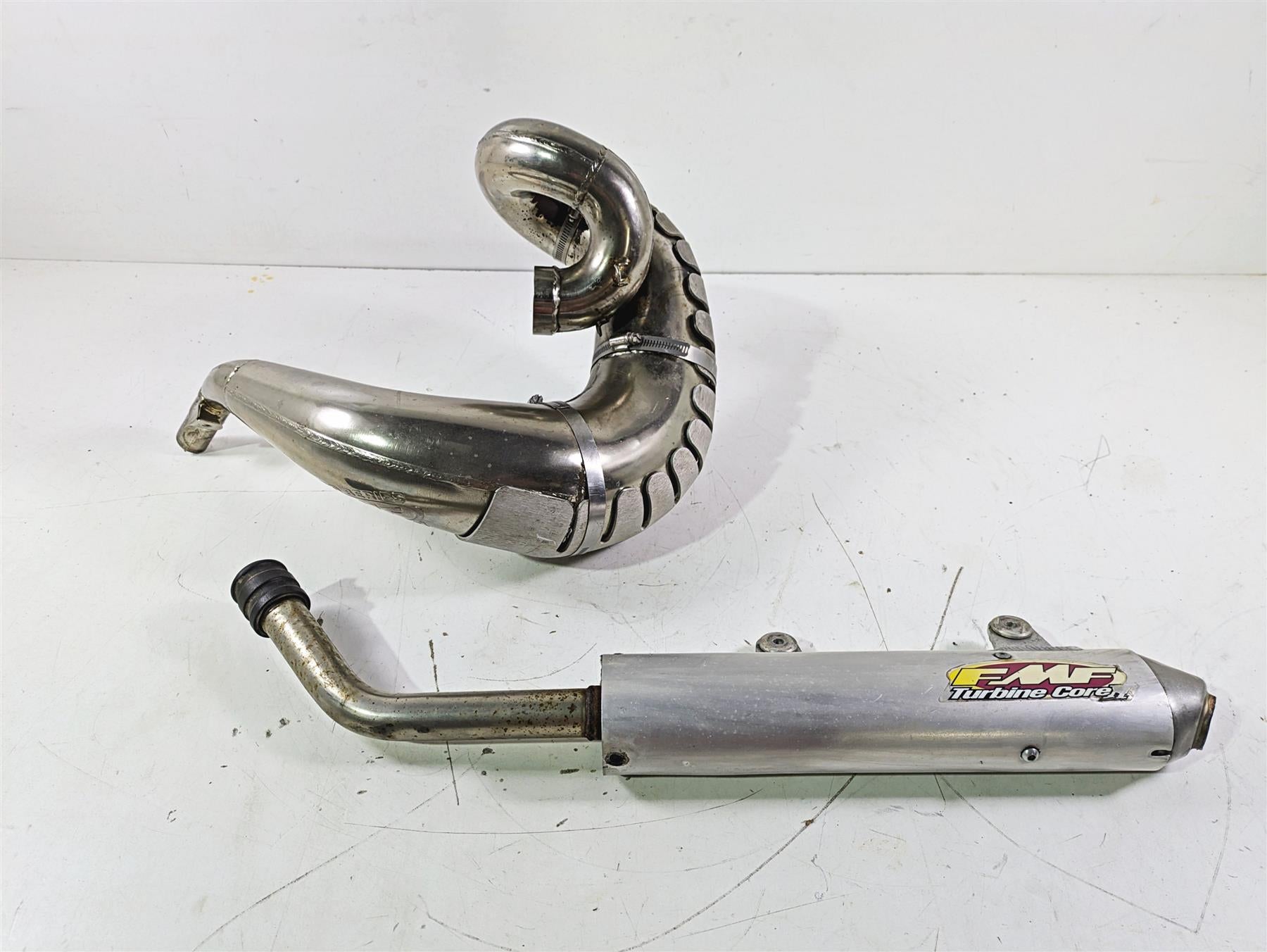 1998 KTM 380 SX MX Fmf Gold Series Gnarly & Turbine Core 2 Exhaust System Tds-3