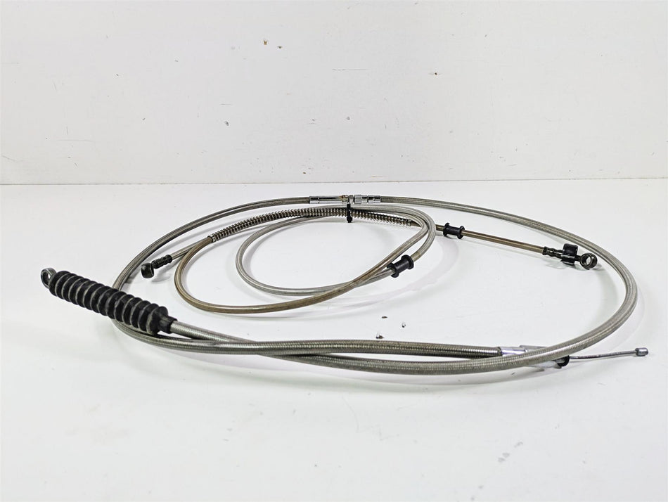 2016 Harley FXDF Dyna Fat Bob Front Brake Line & Clutch Cable 16" Ape Hanger