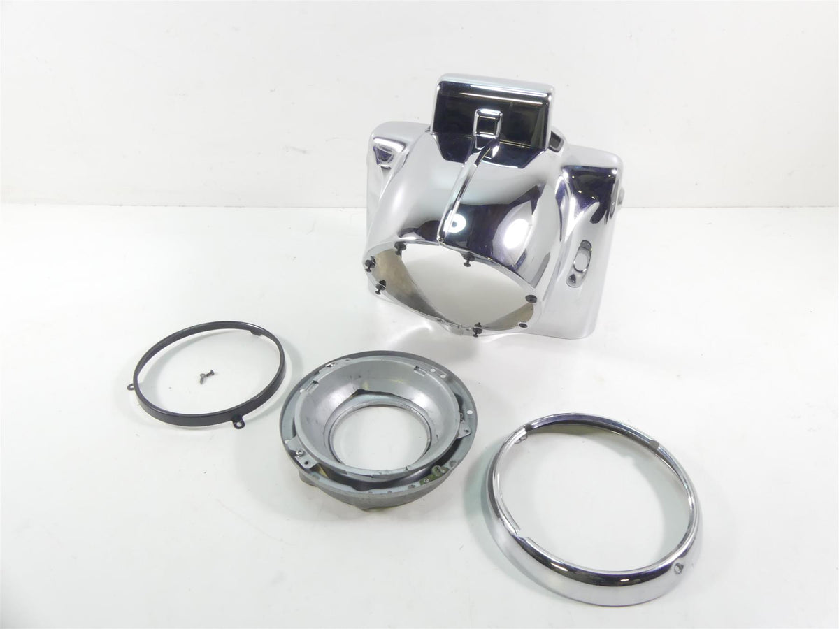 2001 Harley Touring FLHRCI Road King Nacelle Chrome Headlight Cover Set 67674-94 {{ shop.shopifyCountryName }} - Mototech271