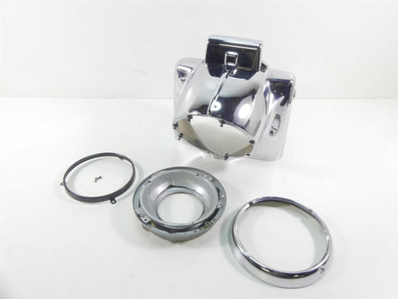 2001 Harley Touring FLHRCI Road King Nacelle Chrome Headlight Cover Set 67674-94 {{ shop.shopifyCountryName }} - Mototech271