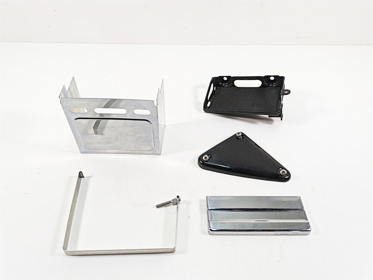 1986 Harley Sportster XLH 883 Battery Box Carrier Stay + Chrome Cover 66191-83 {{ shop.shopifyCountryName }} - Mototech271