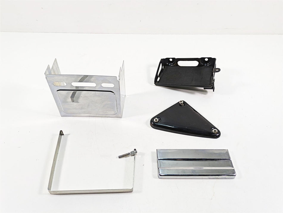 1986 Harley Sportster XLH 883 Battery Box Carrier Stay + Chrome Cover 66191-83 {{ shop.shopifyCountryName }} - Mototech271