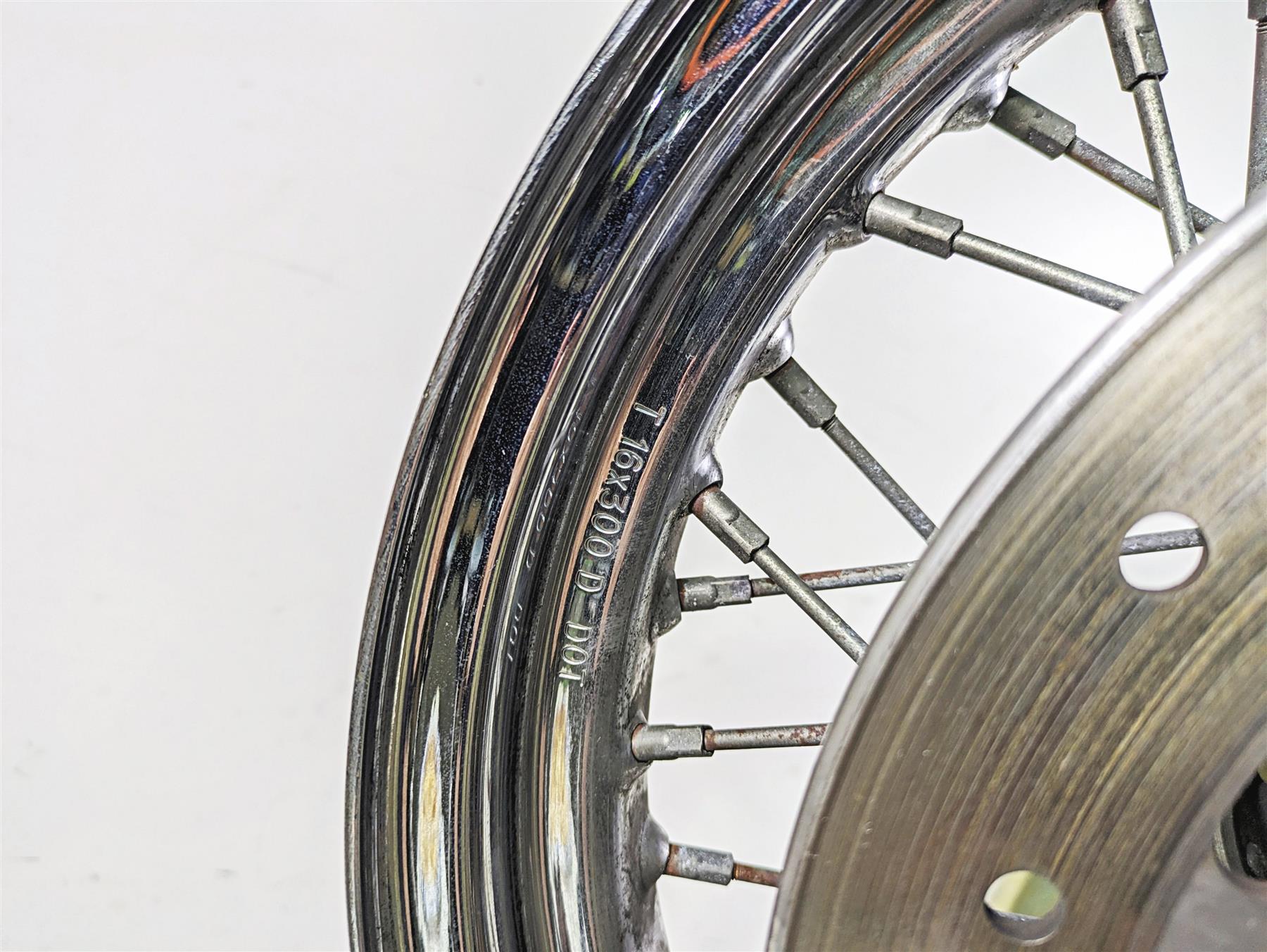 2002 Harley FLSTC Softail Heritage 16x3 Front Wheel Rim Rotor & Cover 43085-97 {{ shop.shopifyCountryName }} - Mototech271