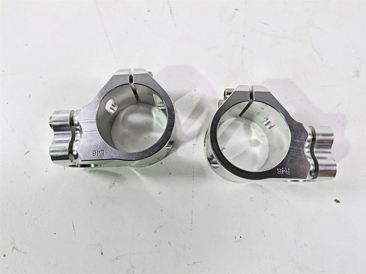 2003 Kawasaki ZX9R Ninja Tarazon 46mm Clip On Handle Bar Clamp Set for 22mm Bar {{ shop.shopifyCountryName }} - Mototech271
