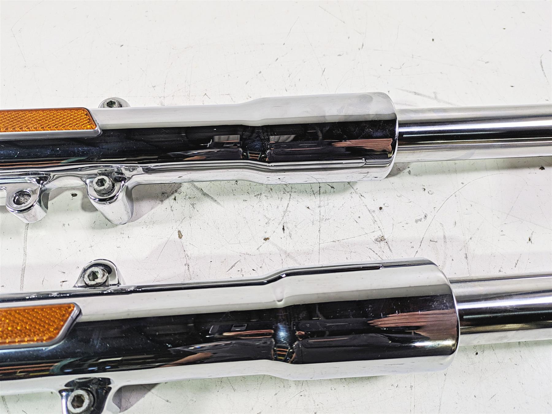 2005 Harley Softail FLSTFSE CVO Fat Boy Straight Chrome Front Fork Set 46310-05 {{ shop.shopifyCountryName }} - Mototech271