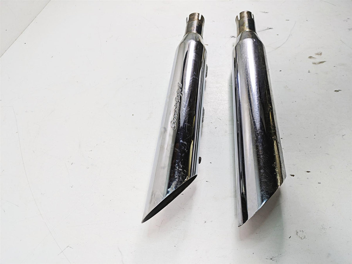 2006 Harley Softail FXSTSI Springer Screamin Eagle 2 II Slash Cut Slip On Mufflers & Baffles {{ shop.shopifyCountryName }} - Mototech271