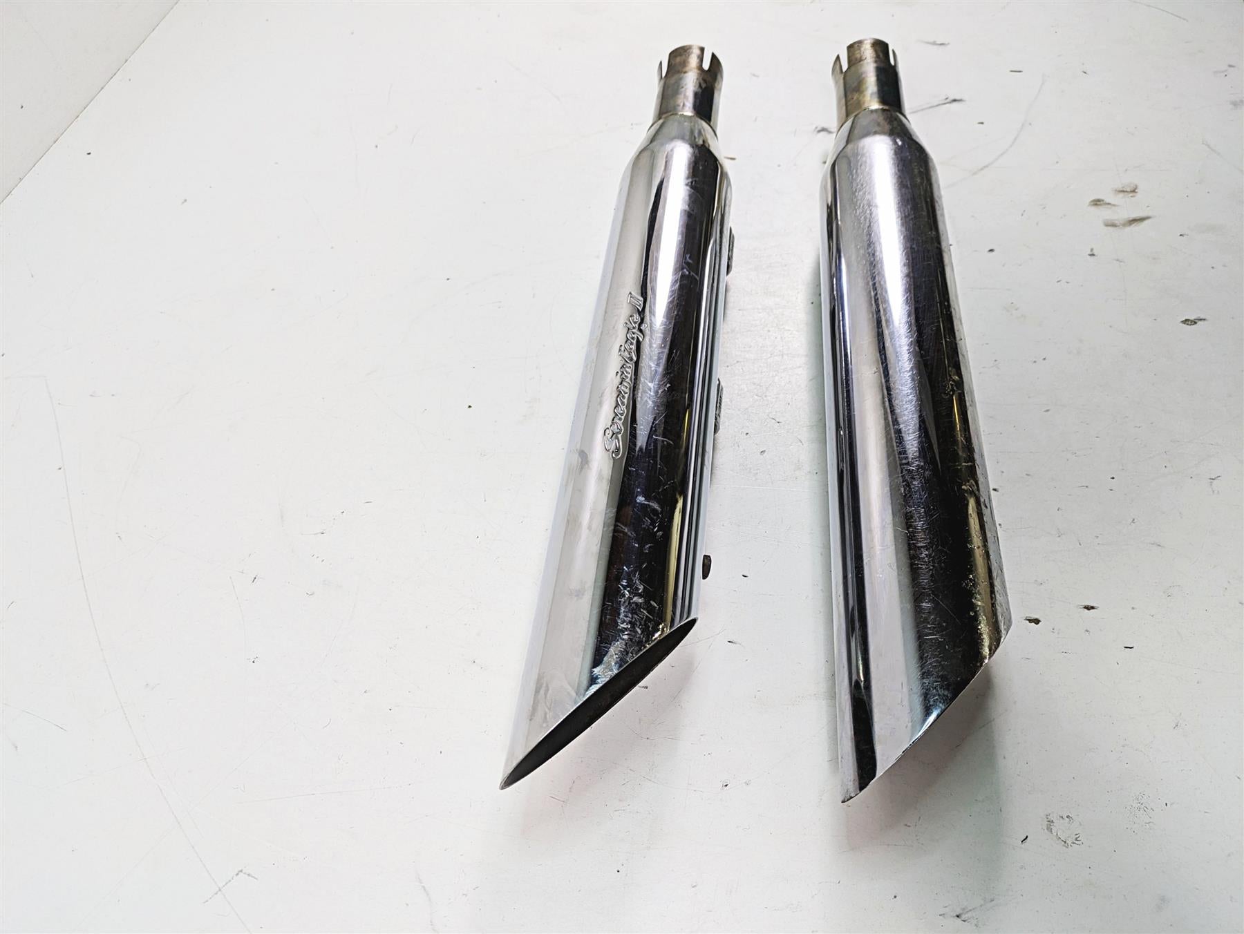 2006 Harley Softail FXSTSI Springer Screamin Eagle 2 II Slash Cut Slip On Mufflers & Baffles {{ shop.shopifyCountryName }} - Mototech271