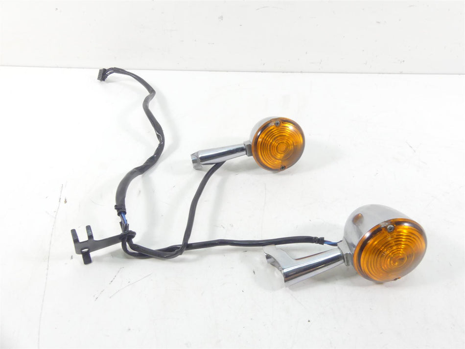 2000 Harley Dyna FXR4 CVO Super Glide Front Chrome Blinker Turn Signals 68395-95 {{ shop.shopifyCountryName }} - Mototech271