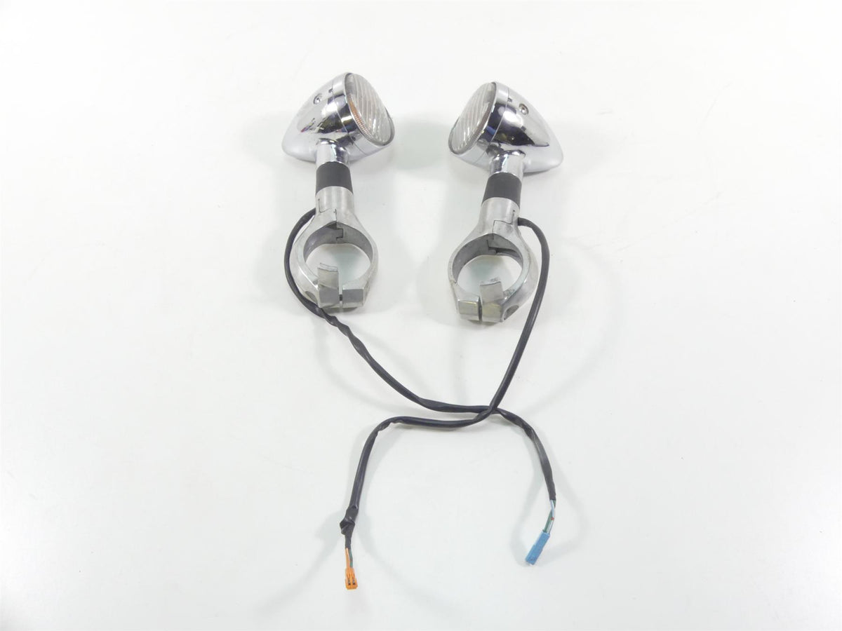 2007 Honda VTX1800 T1 Front Chrome Blinker Turn Signal & Clamp Set 33400-MCV-R11 {{ shop.shopifyCountryName }} - Mototech271