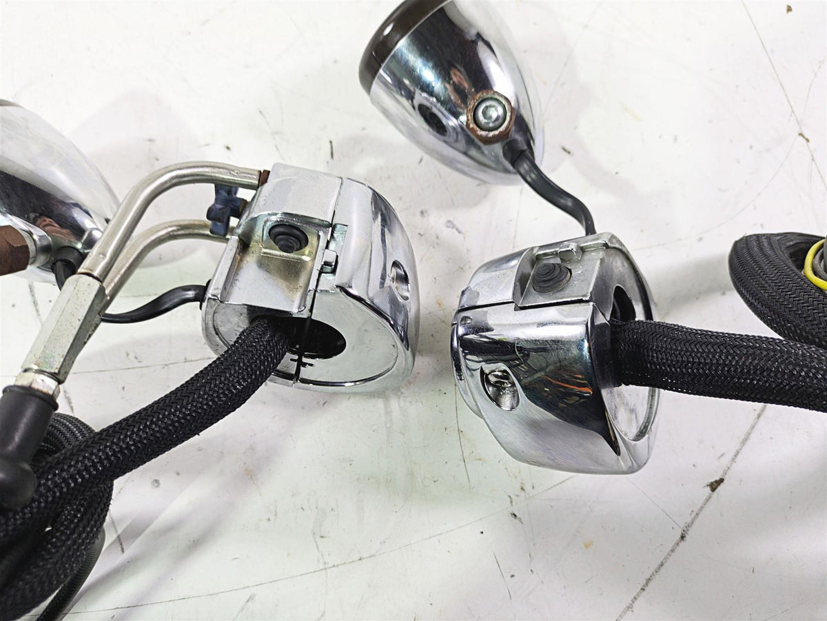 2007 Harley FXDWG Dyna Wide Glide Chrome Control Switch Blinker Set 71682-06A {{ shop.shopifyCountryName }} - Mototech271