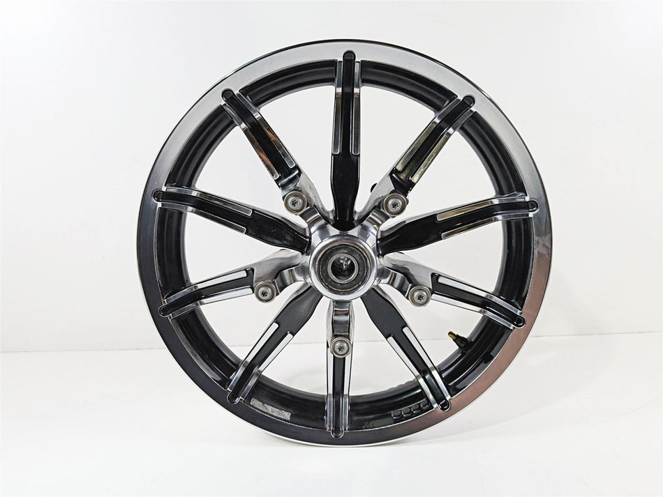 2016 Harley Touring FLHTK Electra Glide Straight 17x3 Chrome Front Impeller Contrast Wheel Rim 43300386-Mototech271