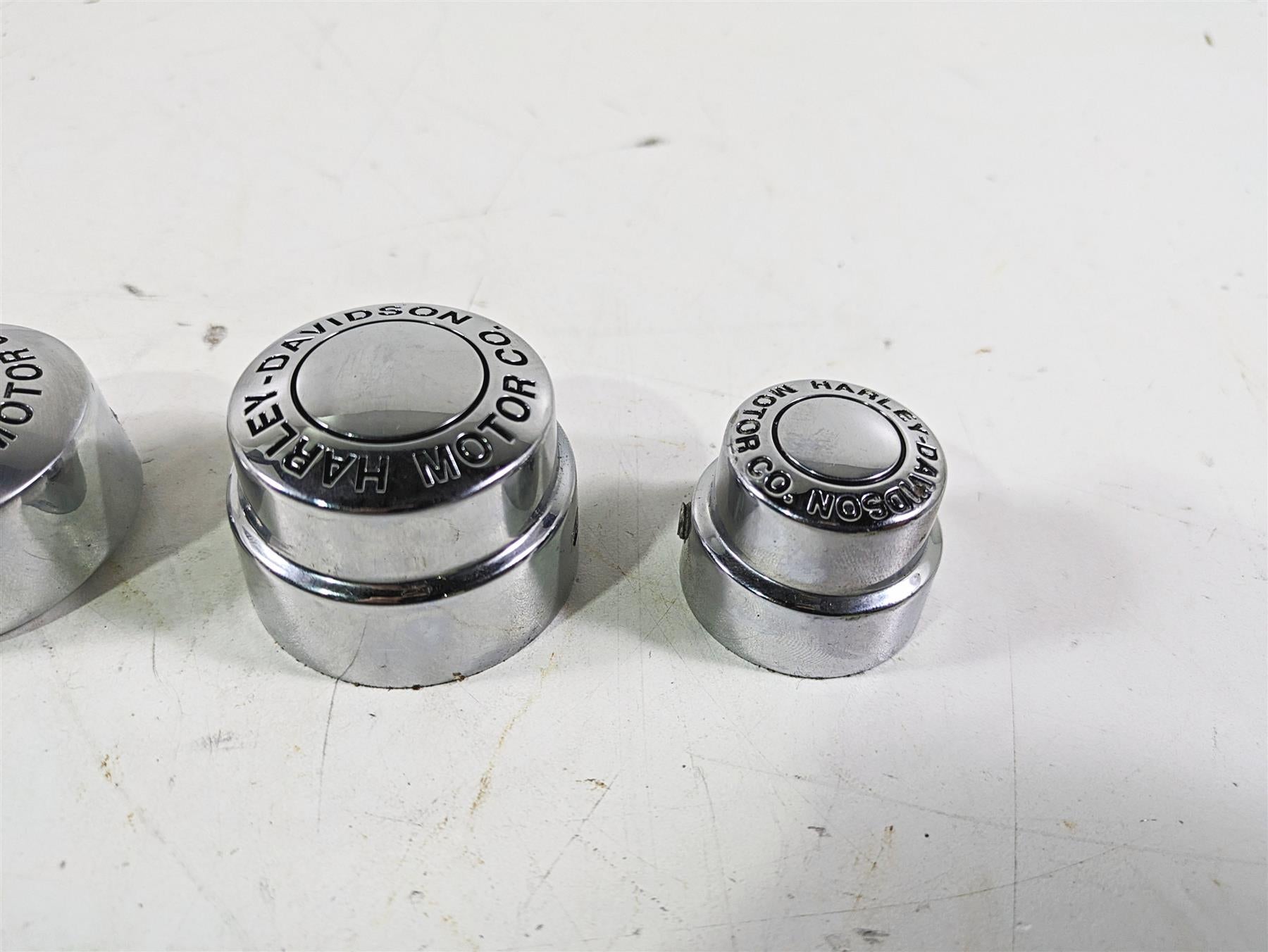 2003 Harley Dyna FXDL Low Rider 100TH Front Rear Chrome Axle Nut Cover Set {{ shop.shopifyCountryName }} - Mototech271