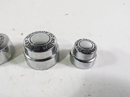 2003 Harley Dyna FXDL Low Rider 100TH Front Rear Chrome Axle Nut Cover Set {{ shop.shopifyCountryName }} - Mototech271