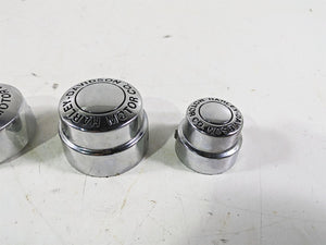 2003 Harley Dyna FXDL Low Rider 100TH Front Rear Chrome Axle Nut Cover Set | Mototech271