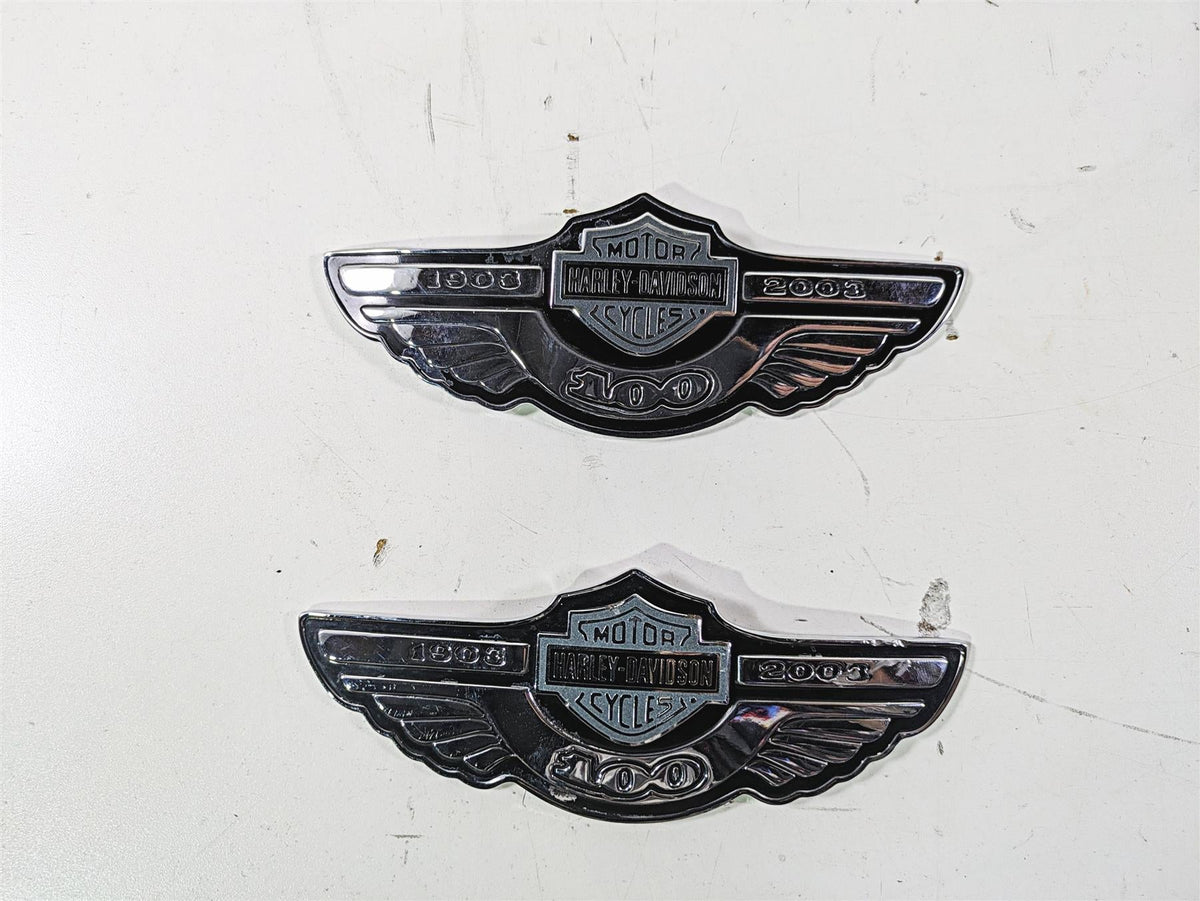 2003 Harley Dyna FXDL Low Rider 100TH Tank Emblems Badges 62230-03A 62231-03A {{ shop.shopifyCountryName }} - Mototech271