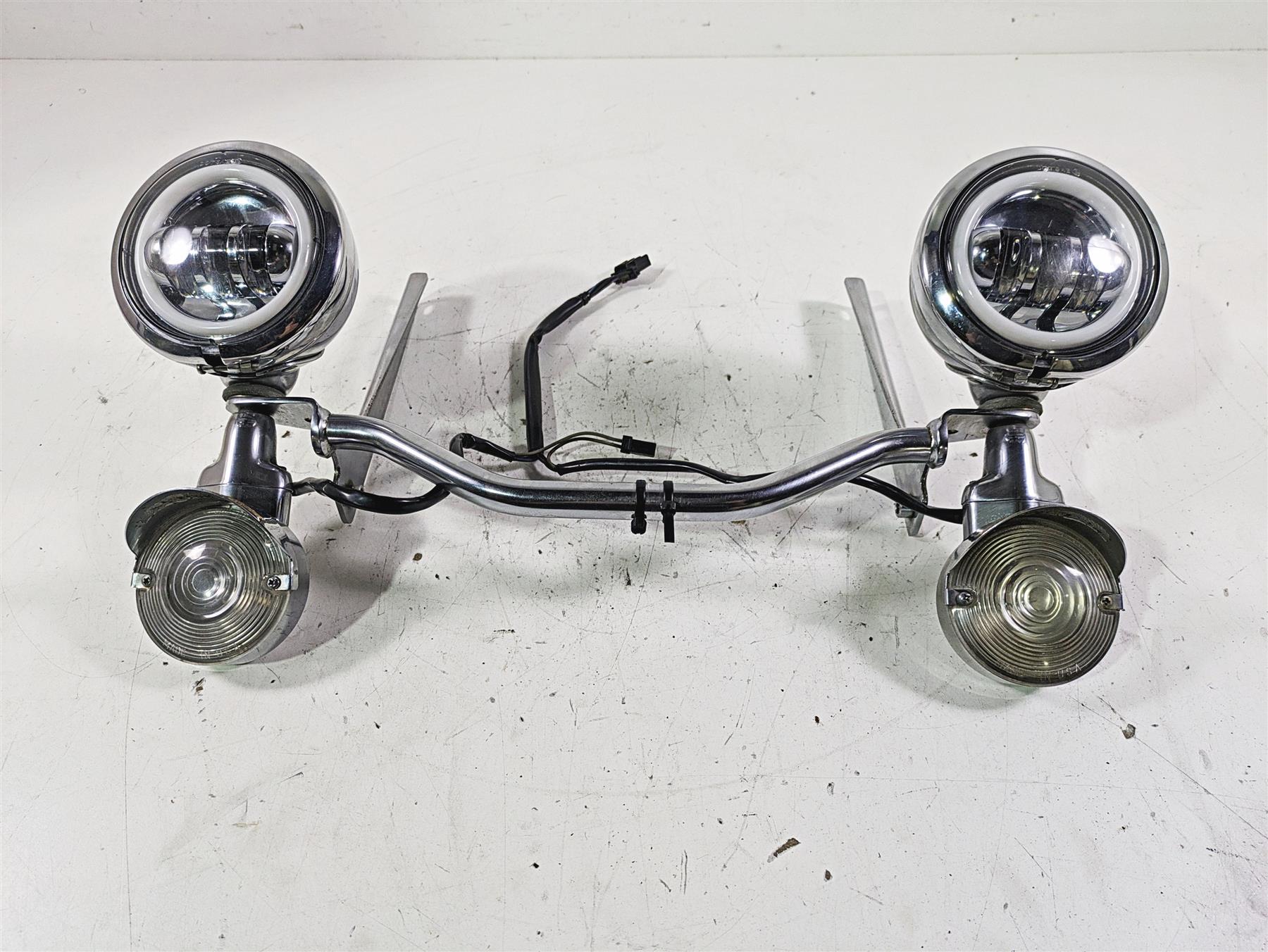 2002 Harley FLSTC Softail Heritage Front Spot Led Light & Blinker Set 58082-02A {{ shop.shopifyCountryName }} - Mototech271