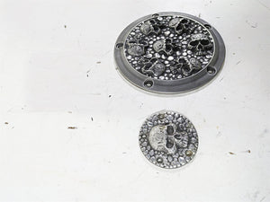 Harley Davidson Twin Cam Skull Seven Deadly Sins Aged Aluminum Derby & Cam Cover | Mototech271
