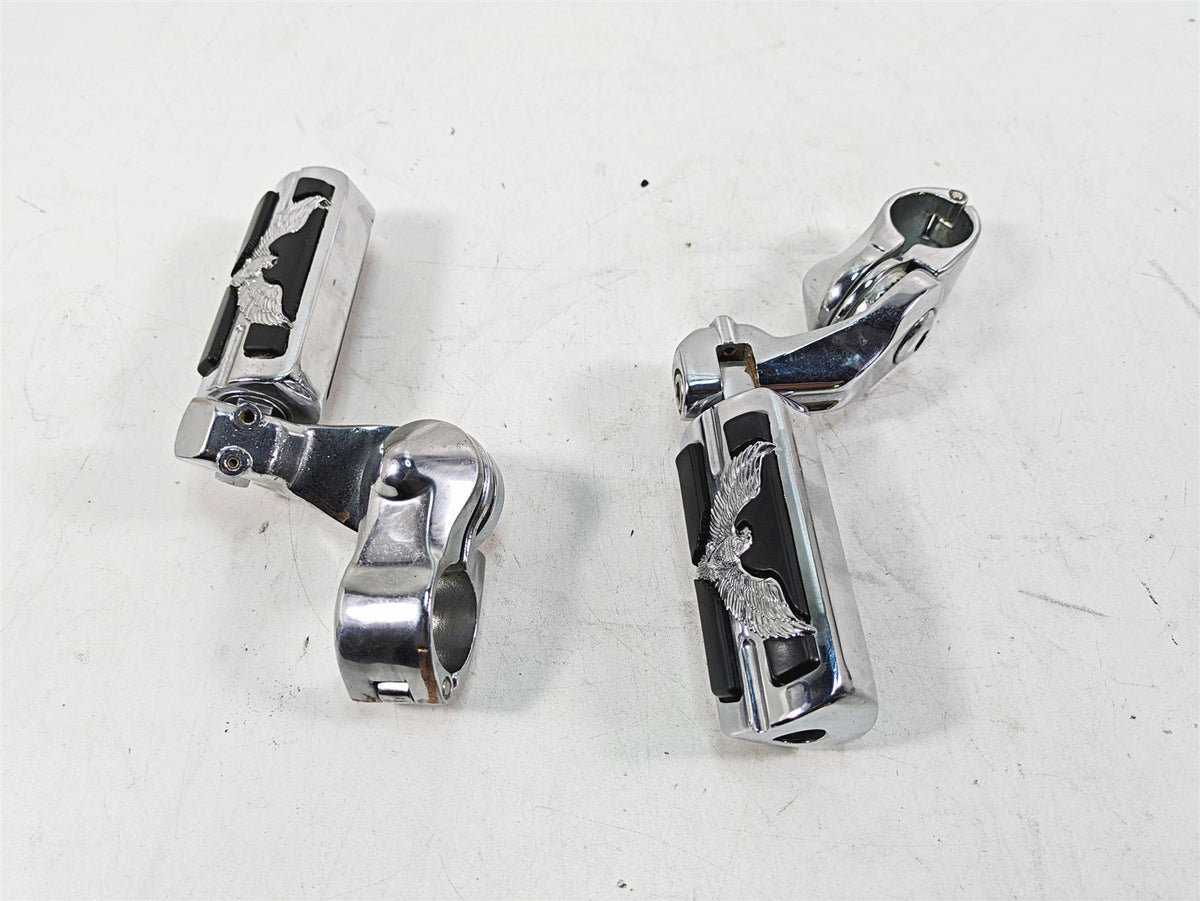 1999 Harley Touring FLHTC Electra Glide Eagle Chrome Highway Foot Peg Set {{ shop.shopifyCountryName }} - Mototech271