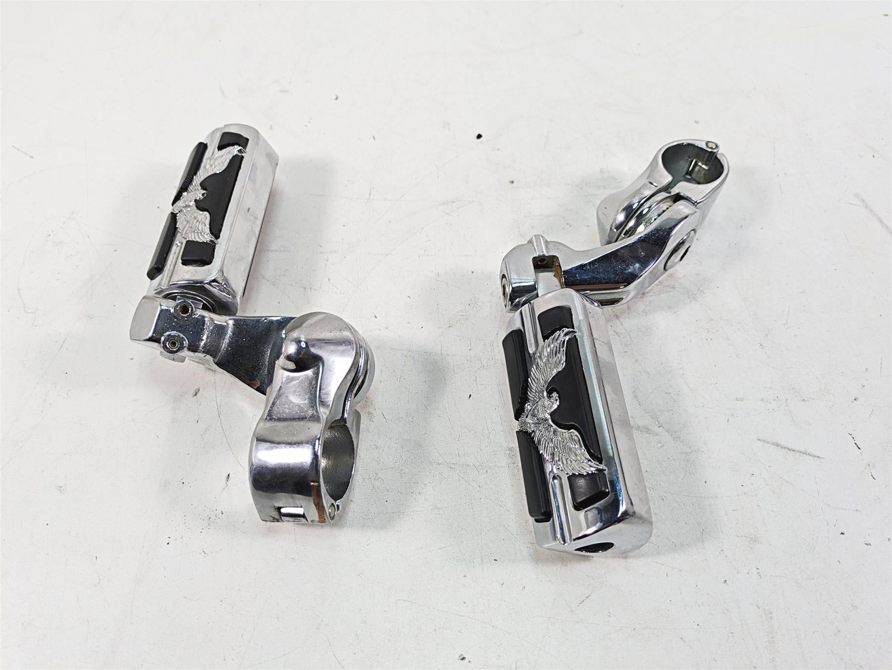 1999 Harley Touring FLHTC Electra Glide Eagle Chrome Highway Foot Peg Set {{ shop.shopifyCountryName }} - Mototech271