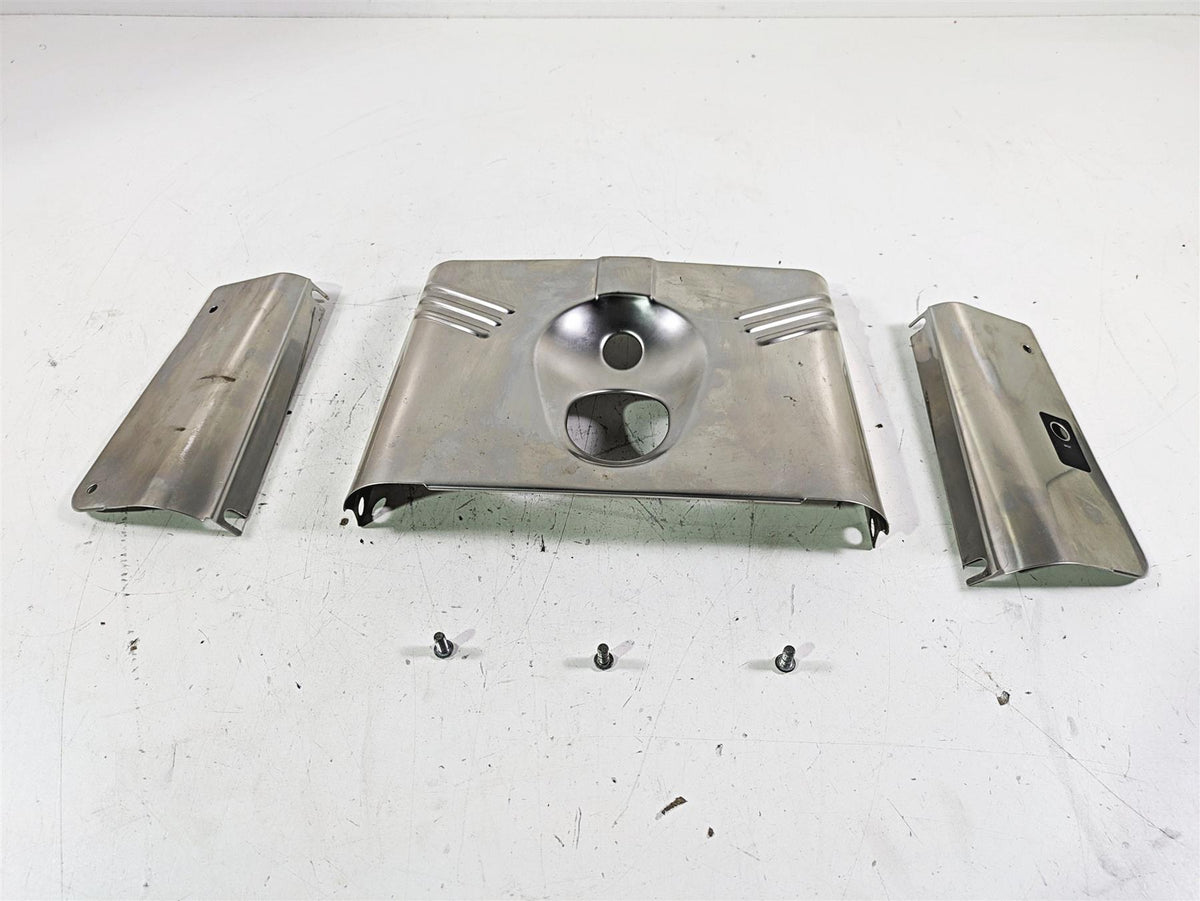 2002 Harley FLSTC Softail Heritage Stainless Lamp Headlight Cover Set 67808-86 {{ shop.shopifyCountryName }} - Mototech271