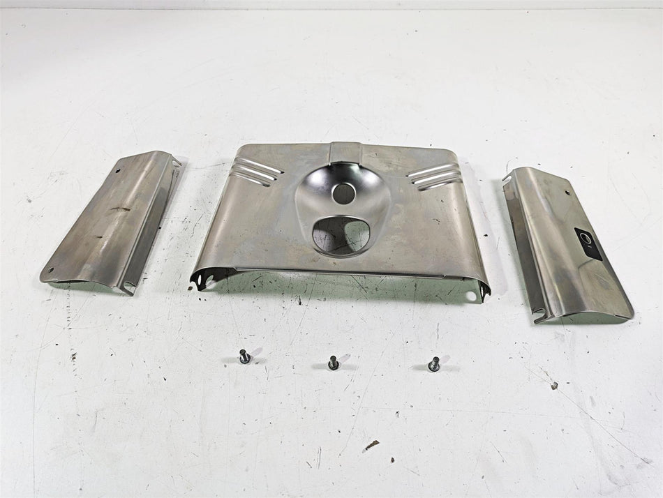 2002 Harley FLSTC Softail Heritage Stainless Lamp Headlight Cover Set 67808-86 {{ shop.shopifyCountryName }} - Mototech271