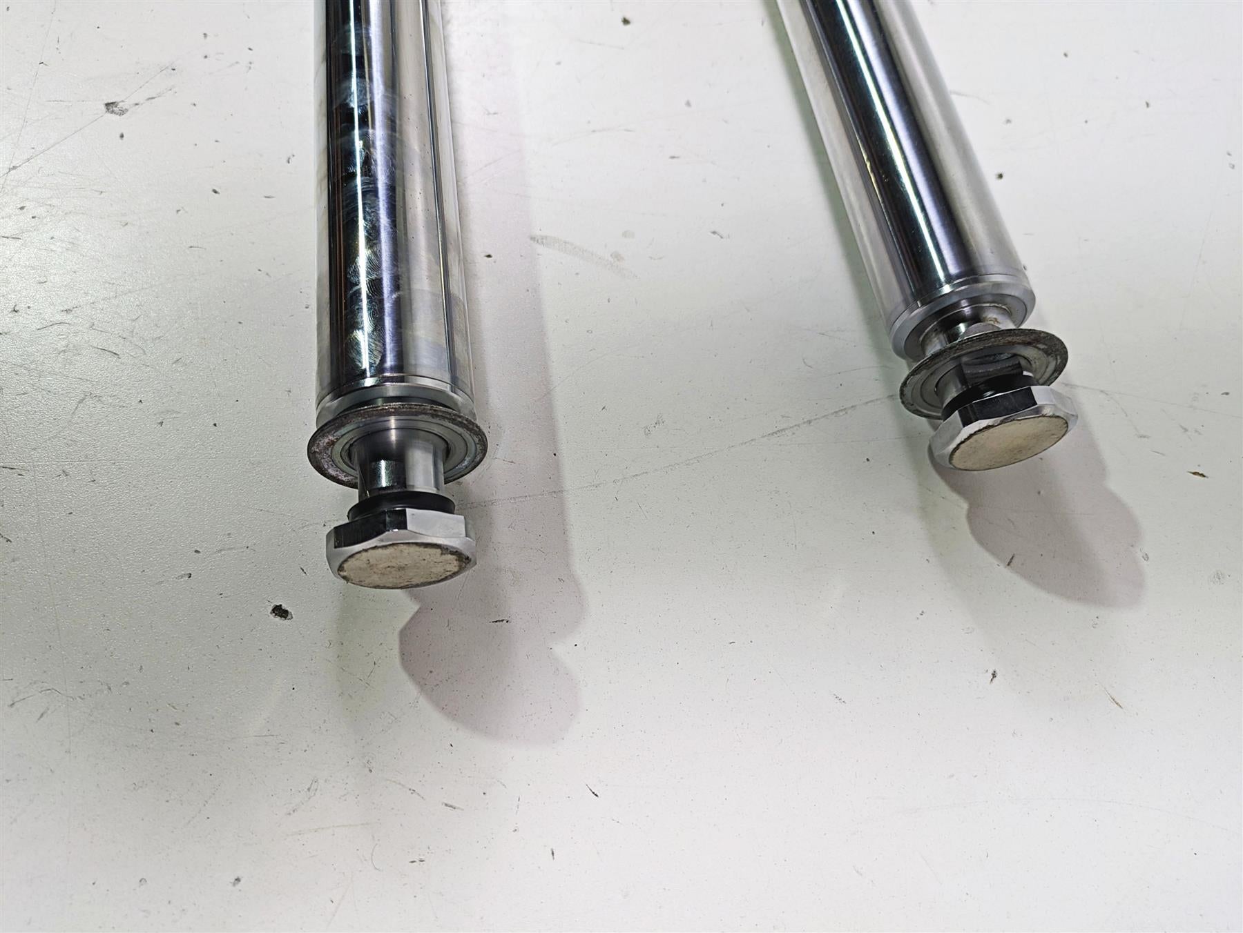 2005 Harley Softail FLSTFSE CVO Fat Boy Straight Chrome Front Fork Set 46310-05 {{ shop.shopifyCountryName }} - Mototech271