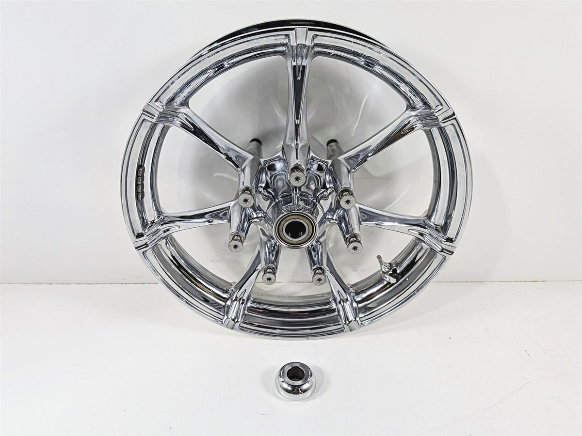 2015 Harley Touring FLTRUSE CVO Road Glide Nice Chrome Slicer Front Wheel Rim 17x3 43300388-Mototech271