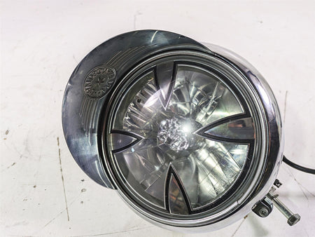 2004 Harley Softail FLSTF Fat Boy Headlight Iron Cross Skull + Visor 67903-00 {{ shop.shopifyCountryName }} - Mototech271