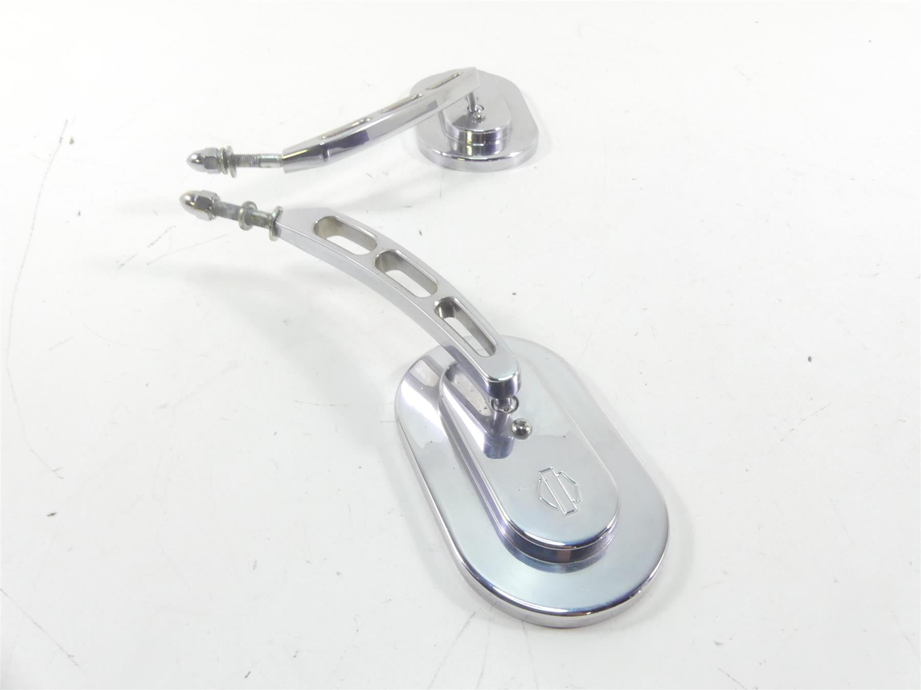 2002 Harley Touring FLHRCI Road King Oem Chrome Oval Rear View Mirror Set {{ shop.shopifyCountryName }} - Mototech271