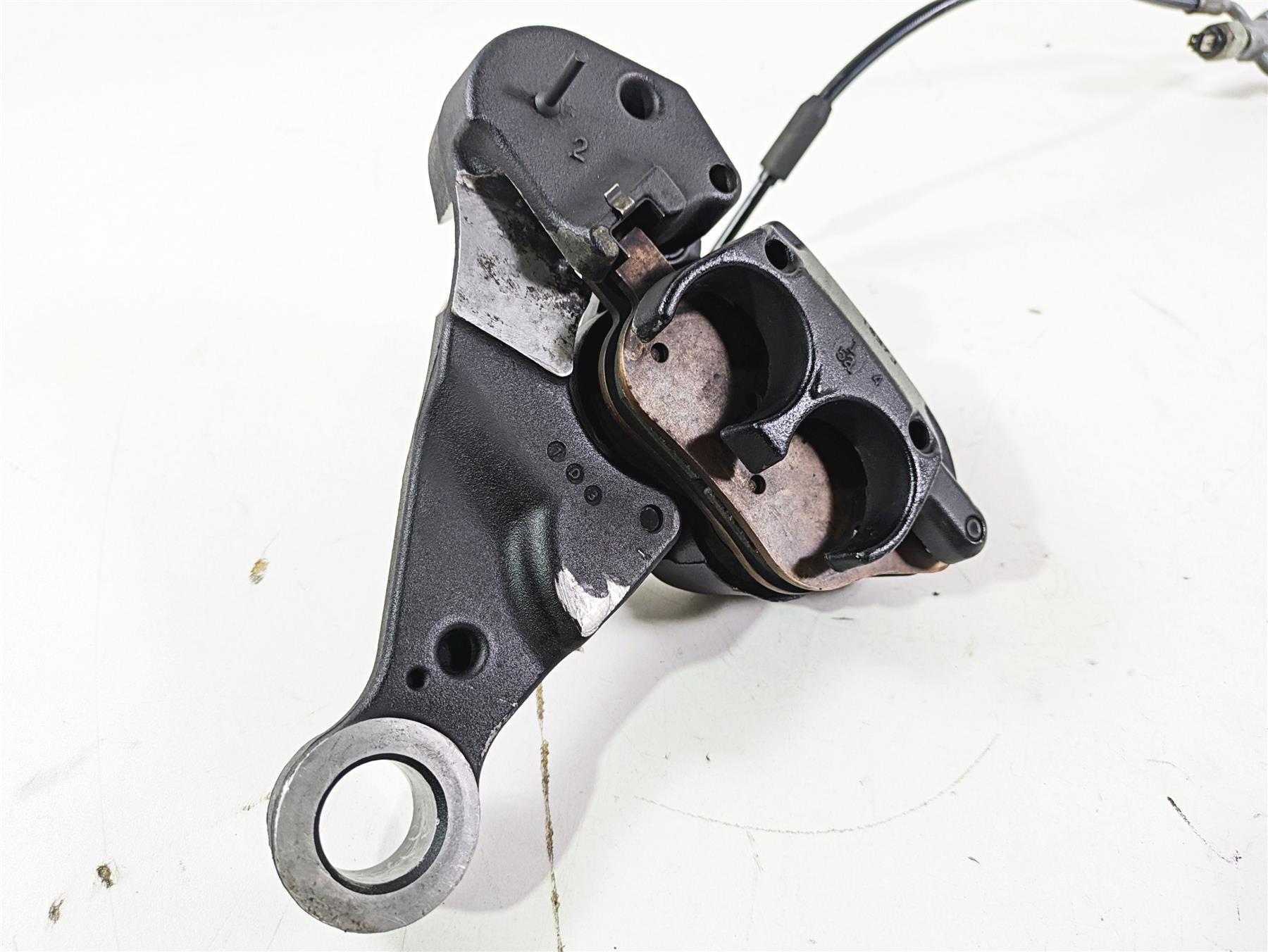 2008 Harley FLSTC 105TH Softail Heritage Rear Brake Caliper + Mount 40908-08 {{ shop.shopifyCountryName }} - Mototech271