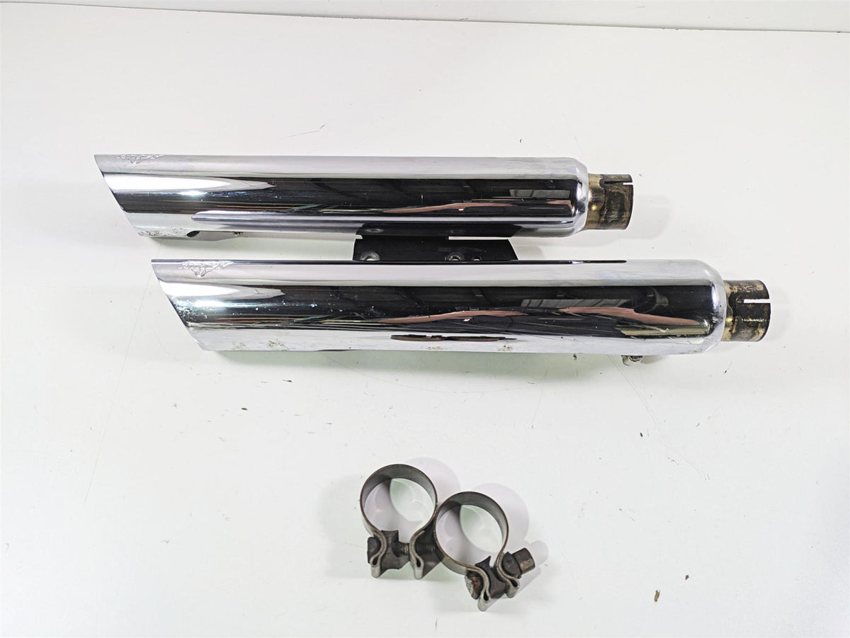 2014 Harley FLS Softail Slim Vance Hines Twin Slash 3" Slip On Muffler READ 16341 {{ shop.shopifyCountryName }} - Mototech271