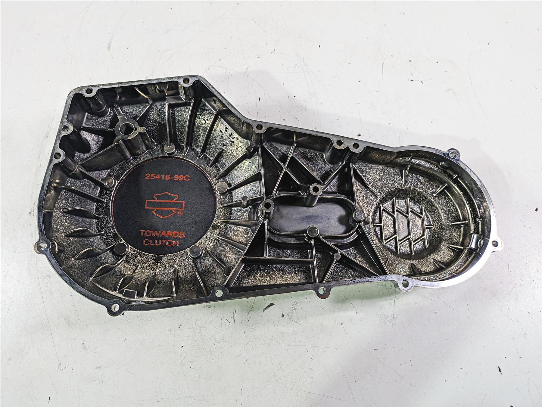 2005 Harley Softail FLSTFSE CVO Fat Boy Outer Primary Clutch Cover 60506-99 {{ shop.shopifyCountryName }} - Mototech271