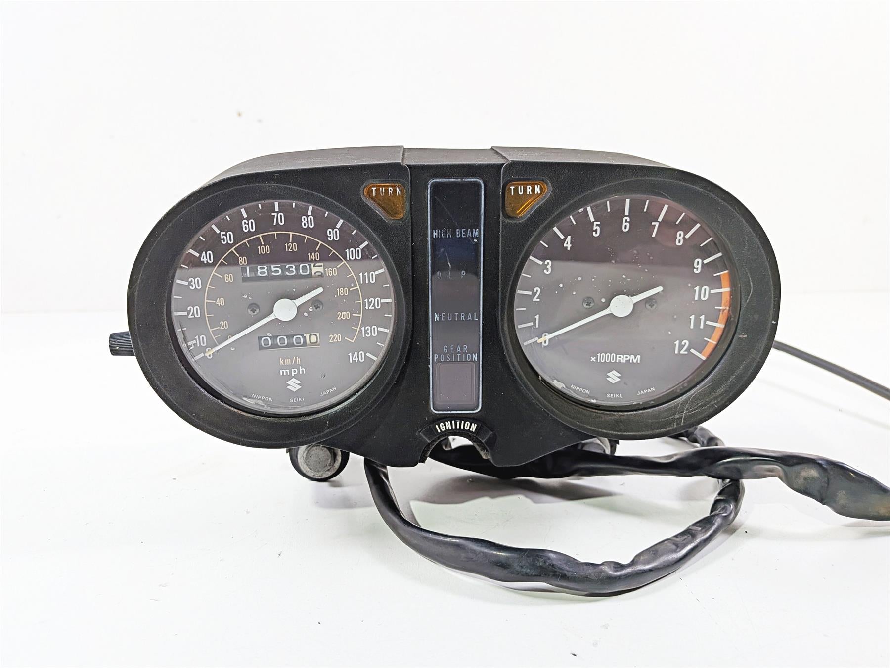 1978 Suzuki GS550 E Gauges Instrument Cluster 18K Set 34100-47032 34100-47034 {{ shop.shopifyCountryName }} - Mototech271