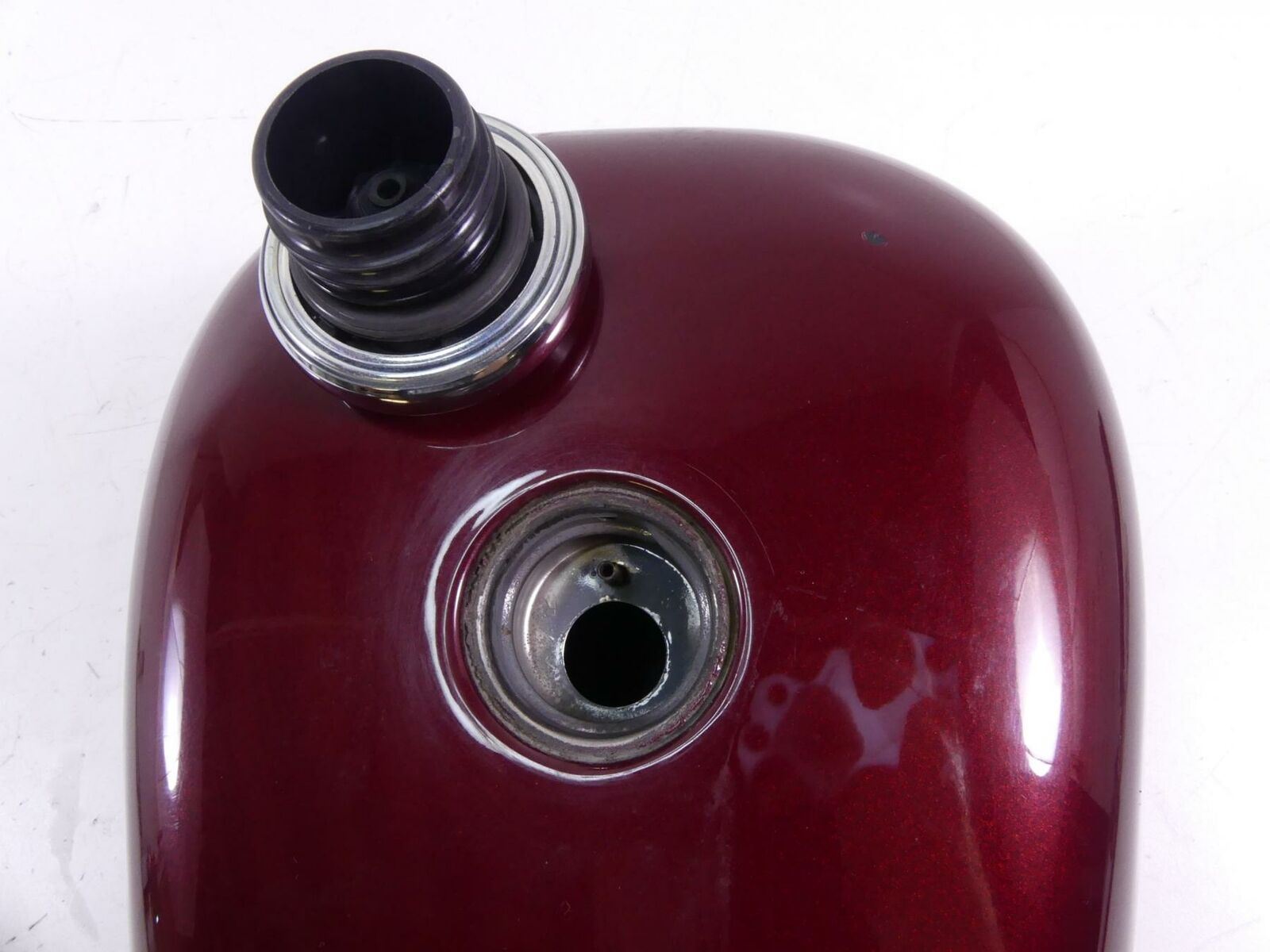 2000 Harley Sportster XL1200 Custom Fuel Gas Tank Rich Red & Red Stripes 61348-0 {{ shop.shopifyCountryName }} - Mototech271