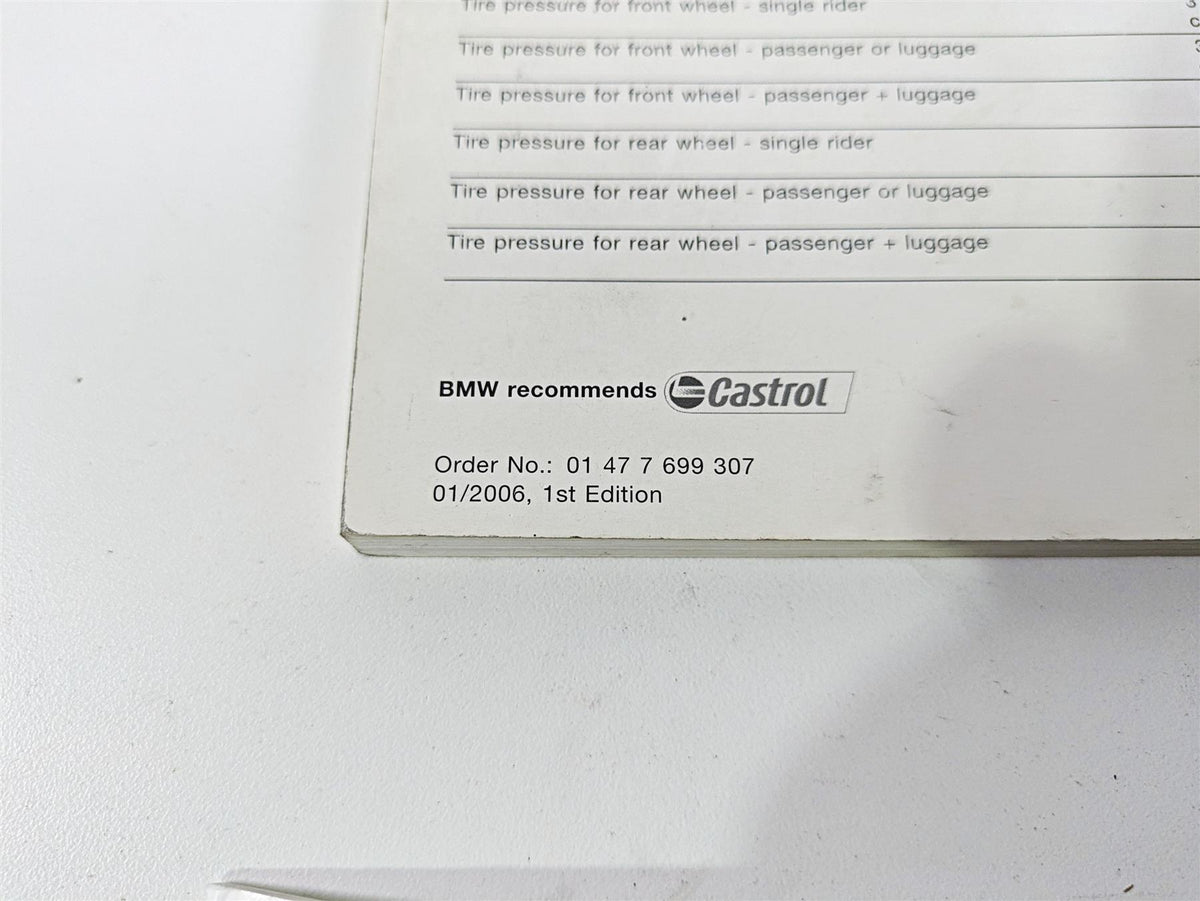 2006 BMW R1200GS K255 Adv Owners Manual & Documents Set 014776899307 {{ shop.shopifyCountryName }} - Mototech271