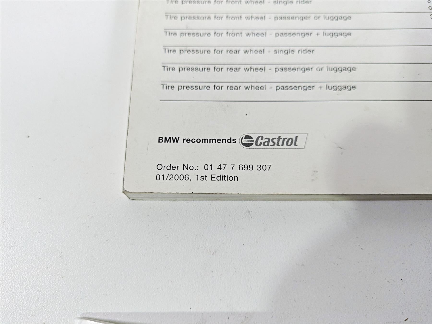 2006 BMW R1200GS K255 Adv Owners Manual & Documents Set 014776899307 {{ shop.shopifyCountryName }} - Mototech271
