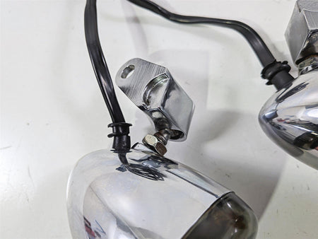 2005 Harley Softail FLSTFSE CVO Fat Boy Chrome Front Blinker Turn Signal Set 68614-03-Mototech271
