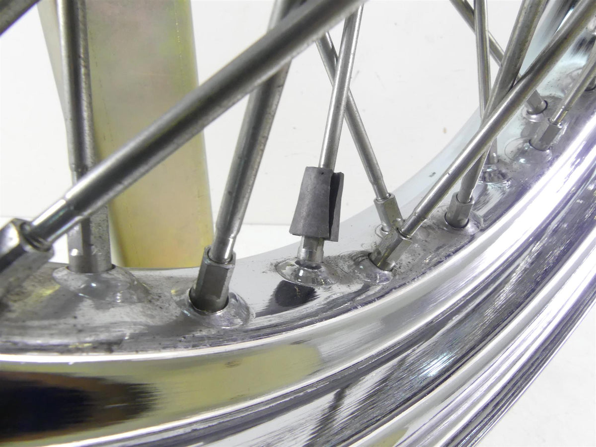 2002 Yamaha XVS1100 V-Star Nice Chrome Spoke Front Wheel Rim 16x3 5EL-25111-00 {{ shop.shopifyCountryName }} - Mototech271