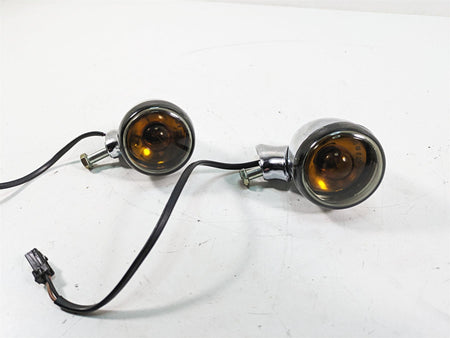 2009 Harley Dyna FXDFSE CVO Fat Bob Rear Smoked Blinker Turn Signal Set 69196-03 {{ shop.shopifyCountryName }} - Mototech271