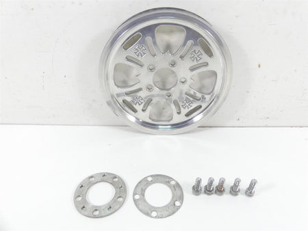 1999 Harley FXSTS Softail Springer Rear Chrome Cross Drive Pulley 65T 1 1/8" {{ shop.shopifyCountryName }} - Mototech271