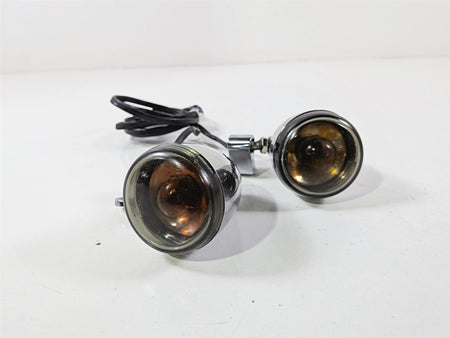2005 Harley Softail FLSTFSE CVO Fat Boy Chrome Front Blinker Turn Signal Set 68614-03-Mototech271