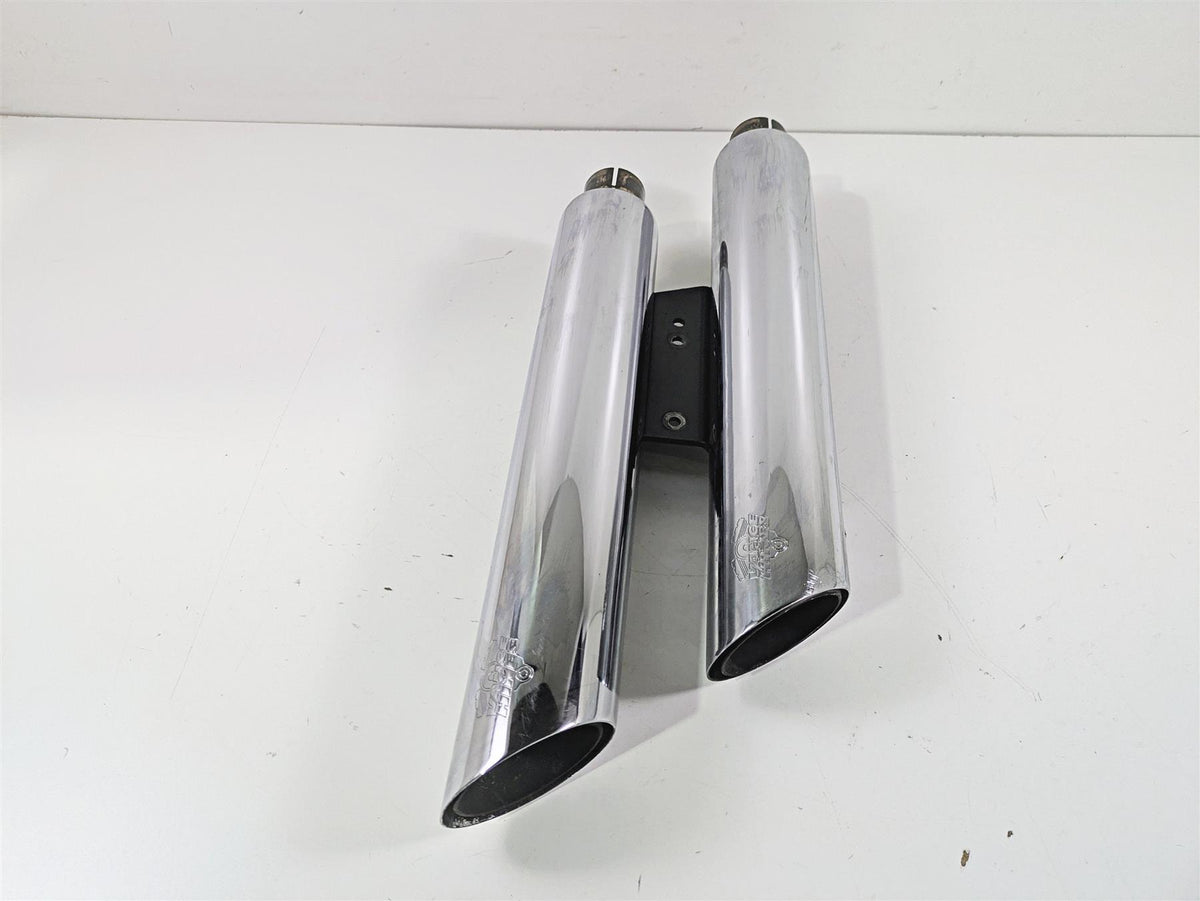 2014 Harley FLS Softail Slim Vance Hines Twin Slash 3" Slip On Muffler READ 16341 {{ shop.shopifyCountryName }} - Mototech271