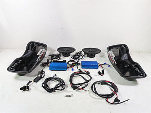 2014 -UP Harley Touring Hogtunes Rear Speaker Amp & Saddle Bag Lid Set REV225 692-XL