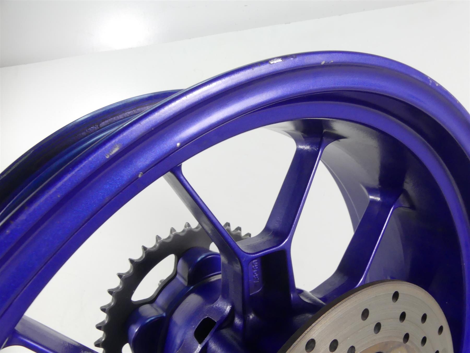 2004 Aprilia RSV1000 R Mille Rear Straight Blue 17x6 Wheel Rim AP8128071 {{ shop.shopifyCountryName }} - Mototech271